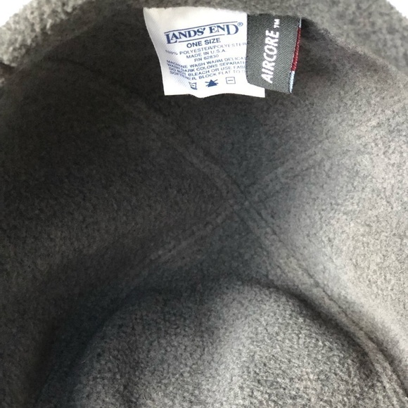 Lands End Polyester Fleece Beanie Charcoal Gray - Picture 4 of 5